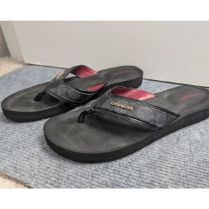 Coach Judy Flip Flop Sandals Women 10 B Leather Signature Logo Comfort Y2K